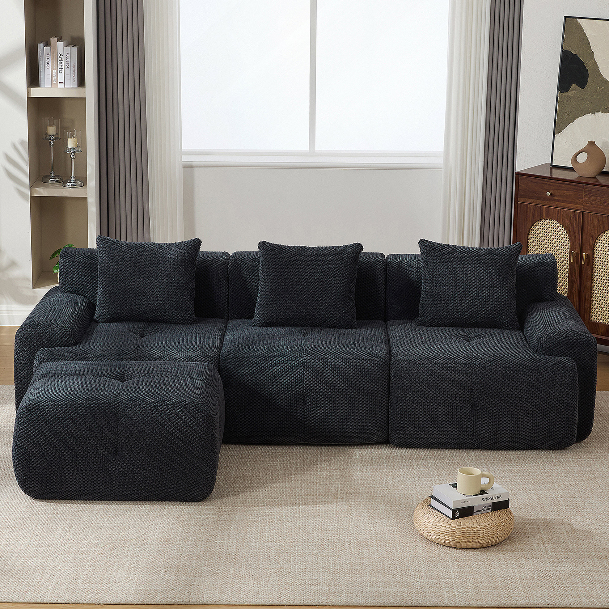 Latitude Run® Luxurious Sectional Cloud Sofa Couch With Spacious L ...