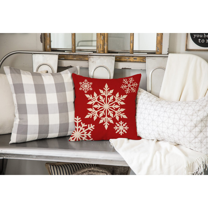 Coussin décoratif intérieur / extérieur Snowflake, 24 po x 24 po