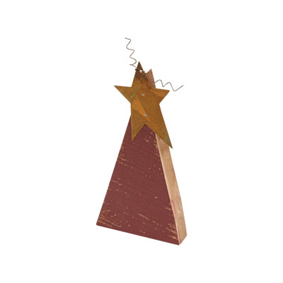 Ensemble de 3 arbres de Noël rustiques en bois blanc patiné