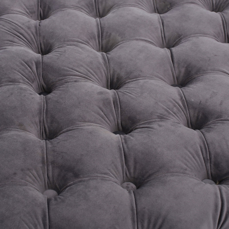 Grey Modern With Soft Velvet And Button Tuft Pattern, 29.11" X 17.75 Tufting, W D 17.75" H, Gray