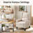 Pushback Recliner Chair, Wingback Armchair with Side Pocket, Wooden Legs, Linen-1515739128