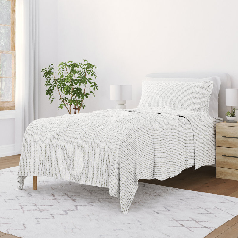 Sage Arrow Print Twin Microfiber Sheet Set