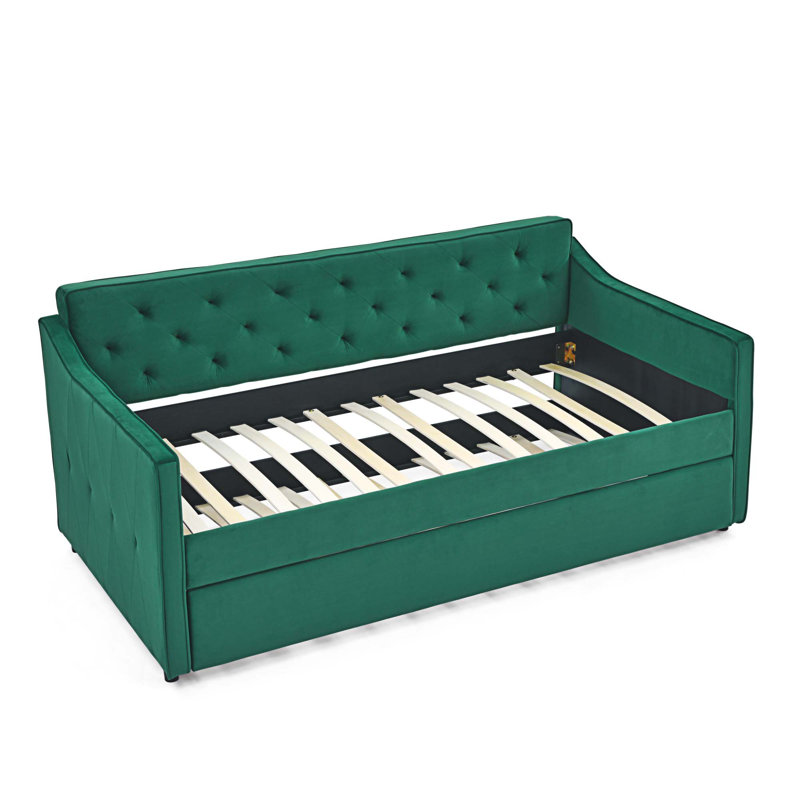 Natrina Upholstered Daybed, Green