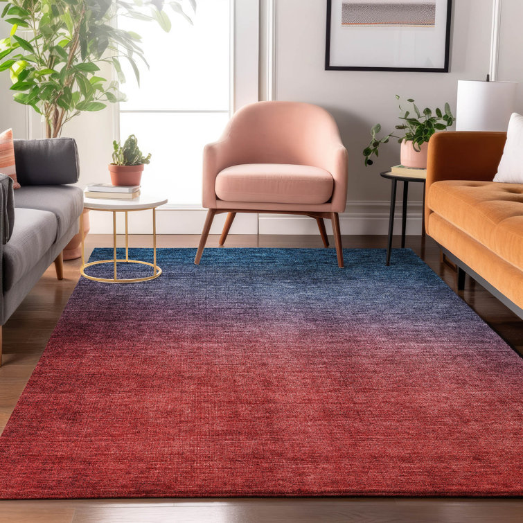 Premium Machine Washable Cerrito AMF587 Navy Rug