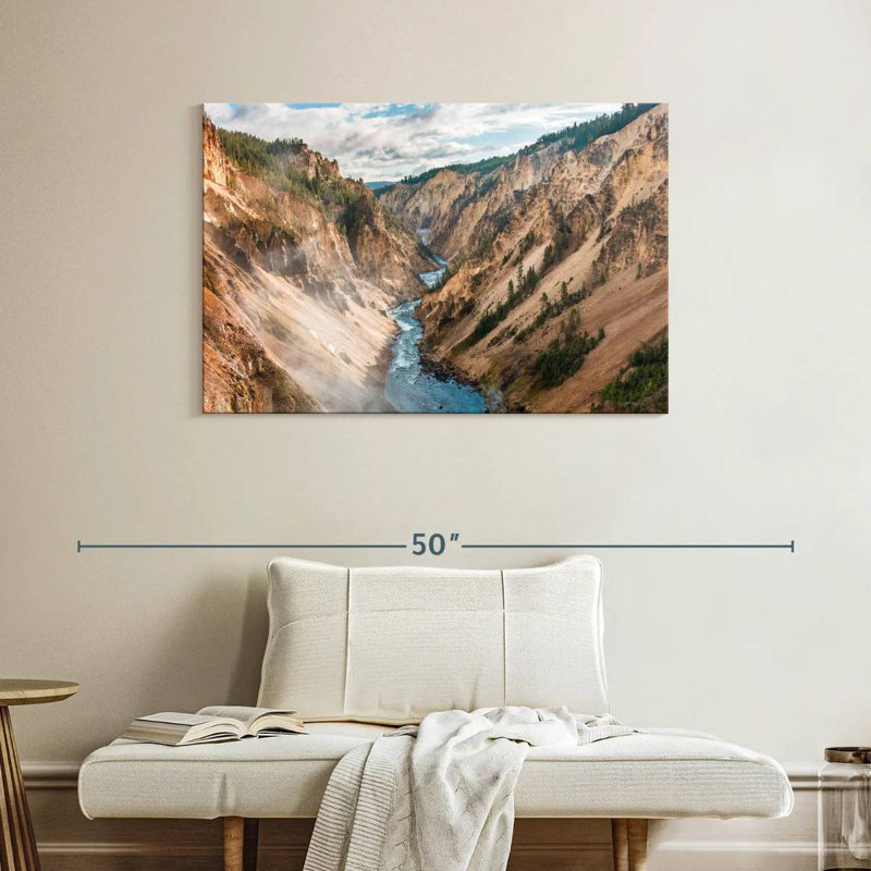 Alvord Yellowstone River Path, H 26 po x l 39 po