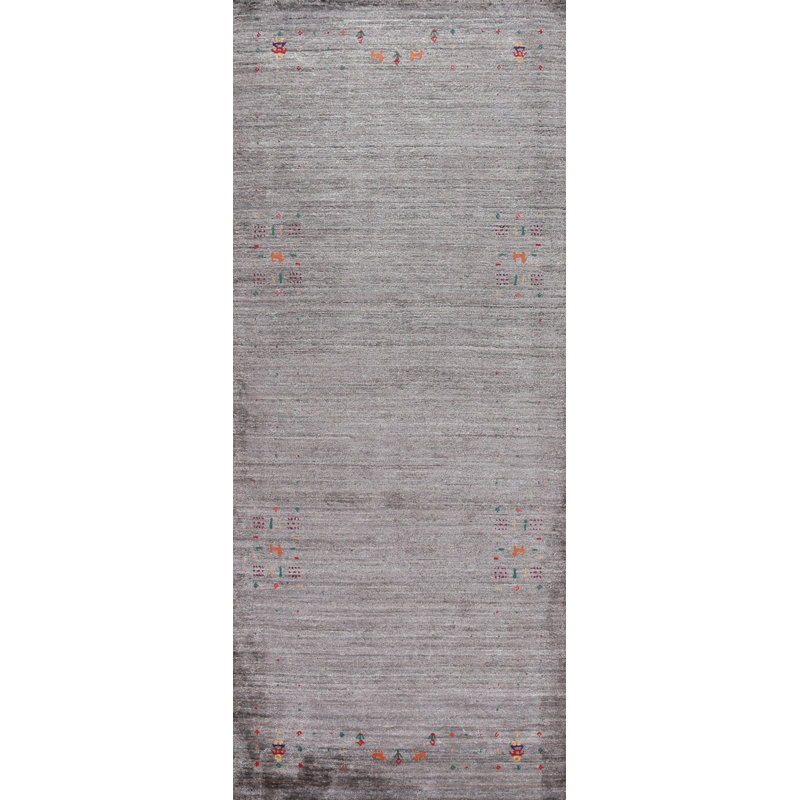 Tapis tribal gris Gabbeh 3 x 10