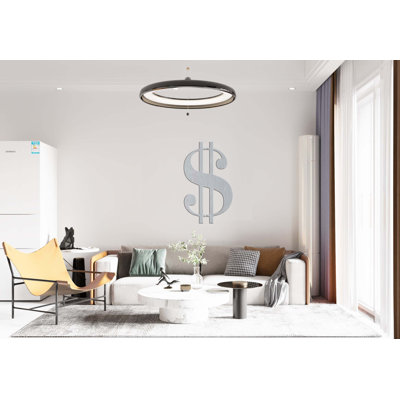 Signe de dollar Décoration murale en métal thermolaqué découpé au laser pour la maison et le bureau en plusieurs tailles et couleurs