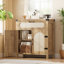 Buffet 2 pièces en rotin avec rangement, armoire de rangement de style campagnard avec tiroir