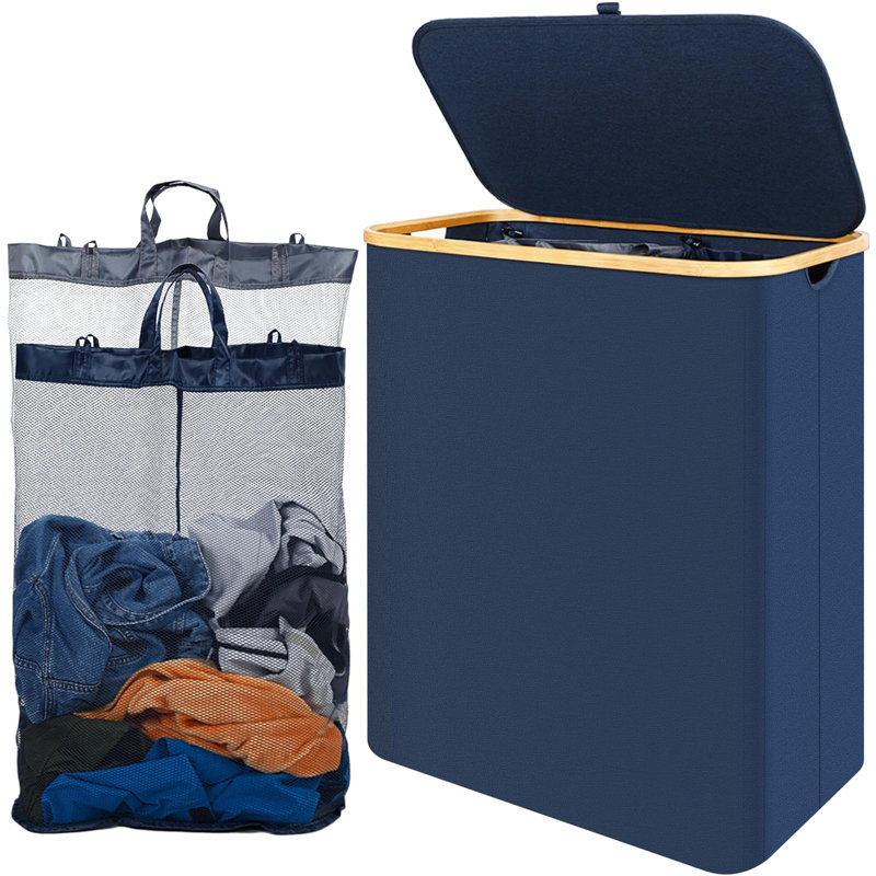 Panier à linge très grand 155 L, Bleu