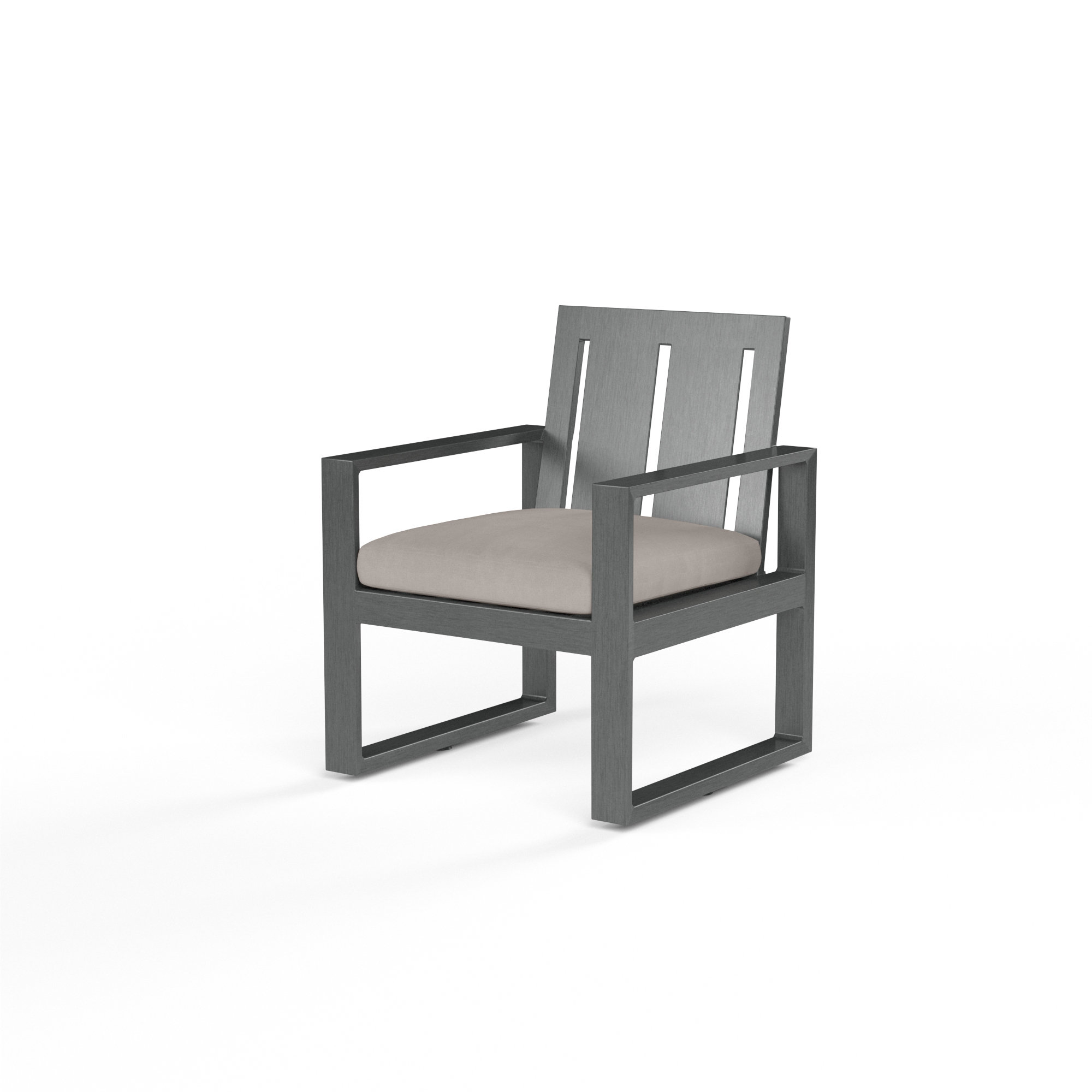 Georgie Premium All-Weather Wicker Outdoor Dining Armchair with Sunbrella® Cushion, Canvas Natural Sunbrella® Canvas