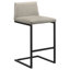 Tabouret de bar en cuir véritable Vardon brun clair-805545104-805545110