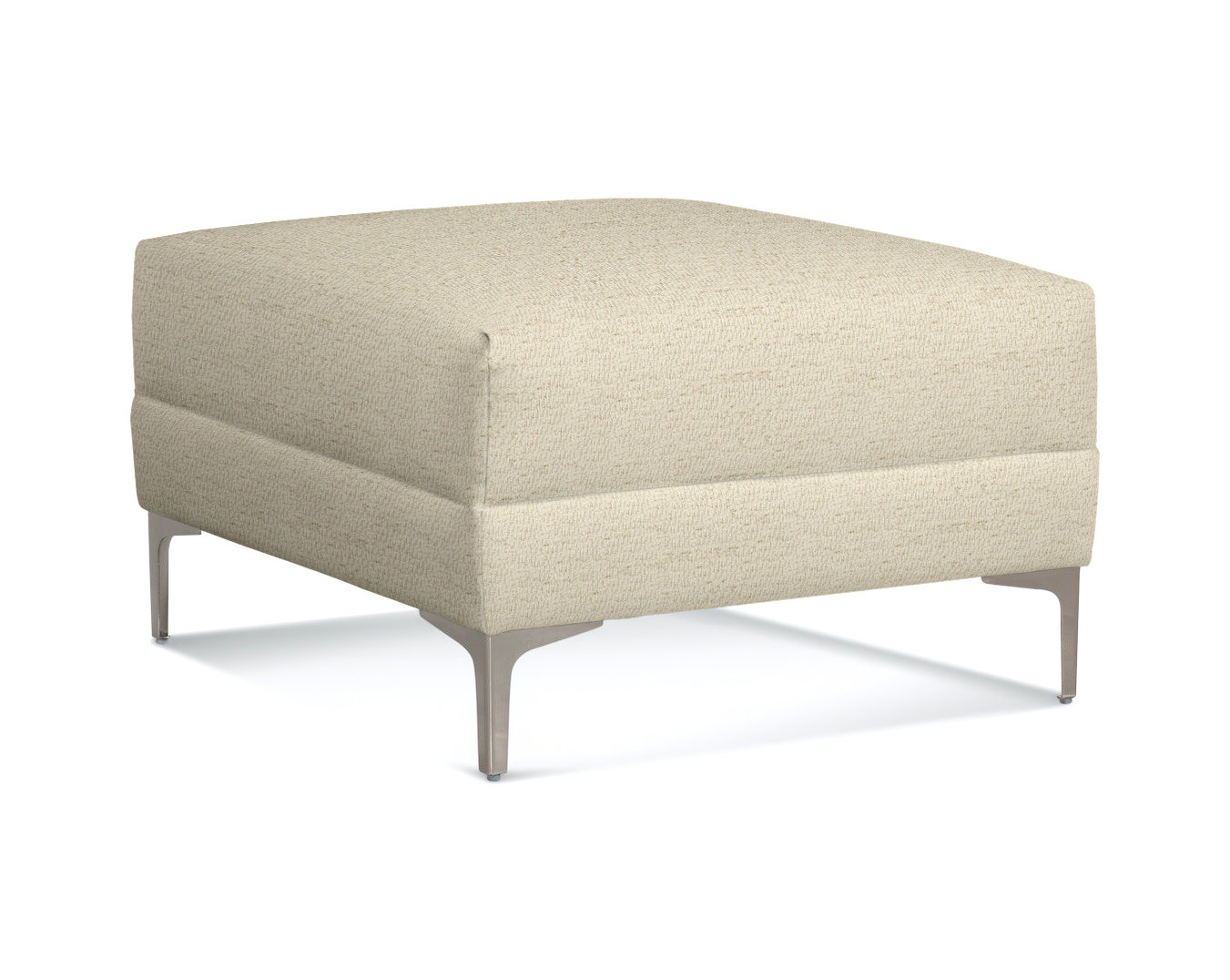 Alexa Upholstered Ottoman, Blue Buffalo Check 100% Polyester
