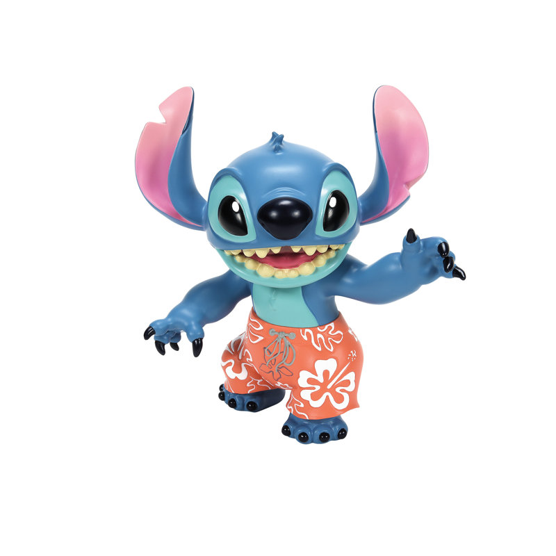 Stitch Blue and Pink Resin Figurine with Hawaiian Shorts