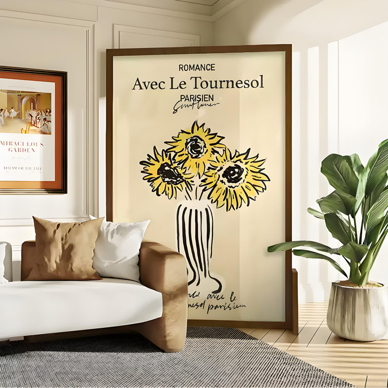 Diviseur français tournesol, H 70,87 po x l 55,12 po x P 1,57 po
