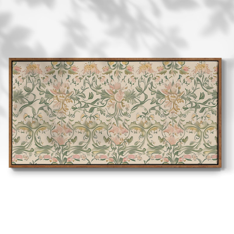 Série abstraite - XLVI - Toile tendue avec châssis encadré - Prêt à être accroché, H 17 po x l 33 po, Noyer