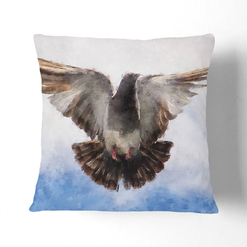 Flying Pigeon Cushion with Filling, 55cm H x 55cm W x 20cm D