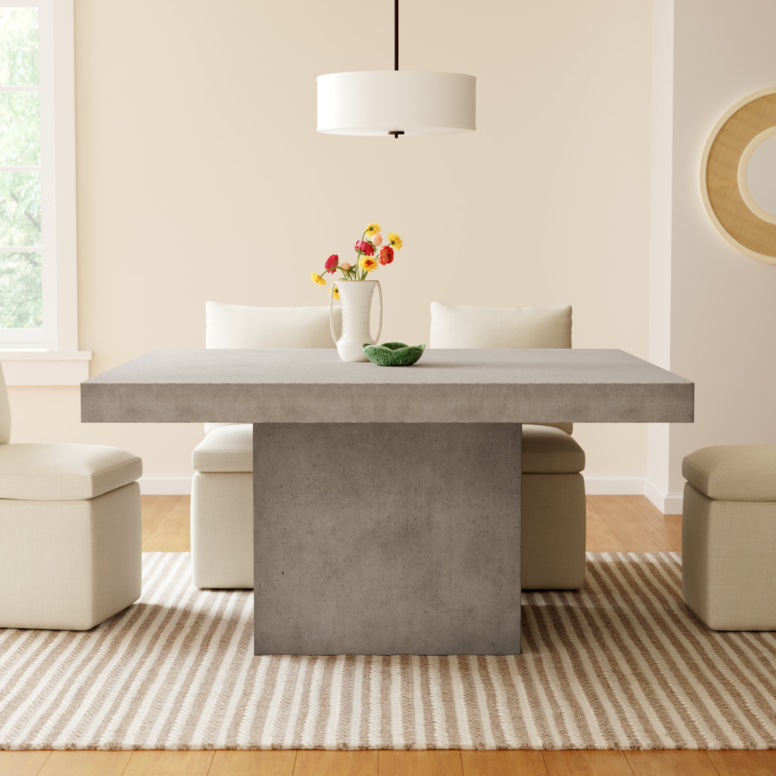 Kareen Dining Table, Dark Gray, Dining Table (30" Height)