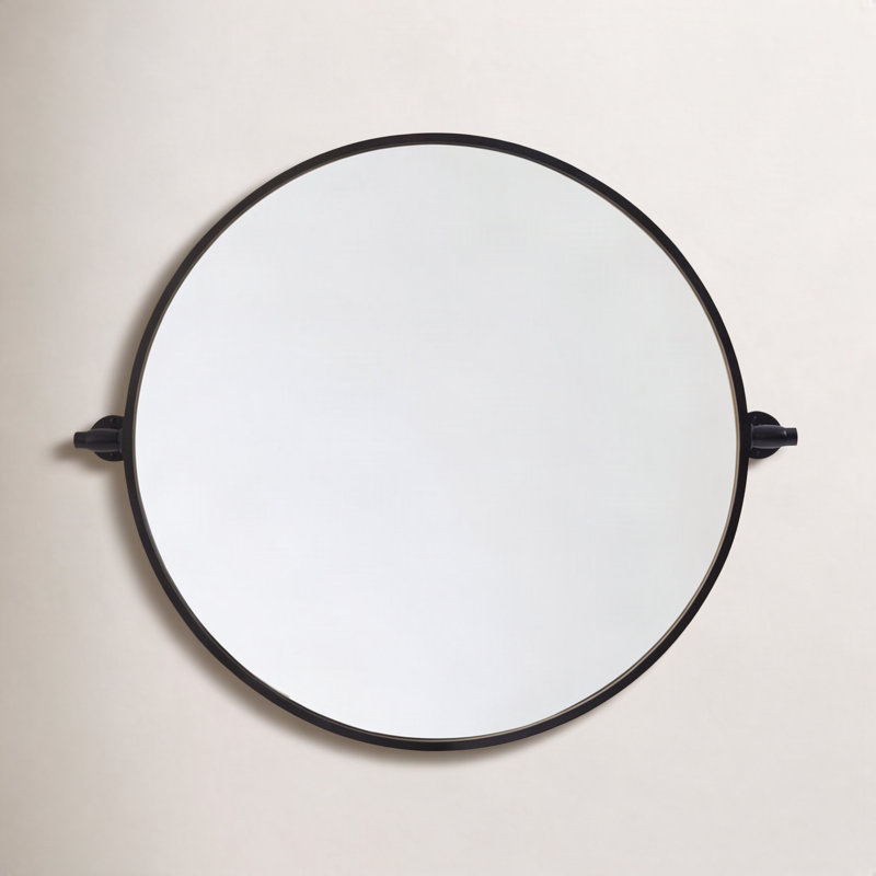 Belfield Metal Wall Mirror, 24" x 24", Black