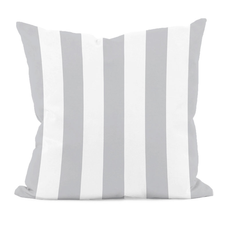 Nantucket Orange Striped 16" Square Polyester Throw Pillow