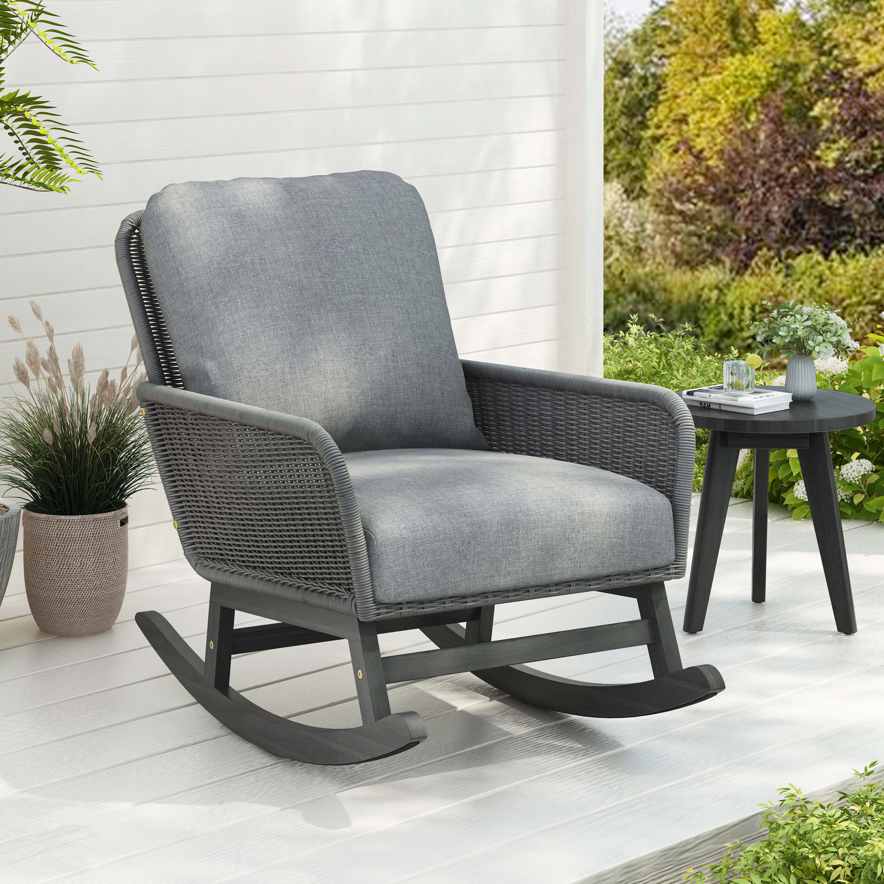Isabelle & Max™ Outdoor Wicker Rocking Chair | Wayfair