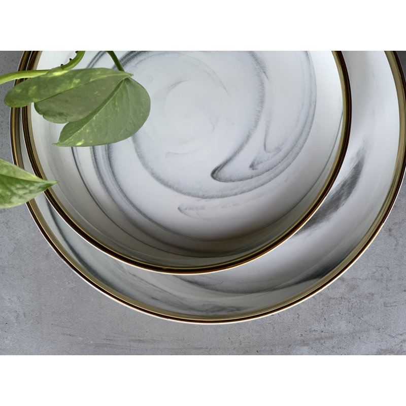 "The Luxury Collection" Marble Design Plate with Gold Trim - Small - 8"