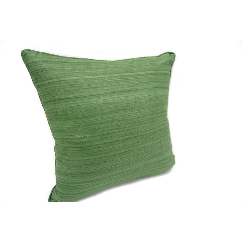 Coussin en soie brute 18 po, Vert