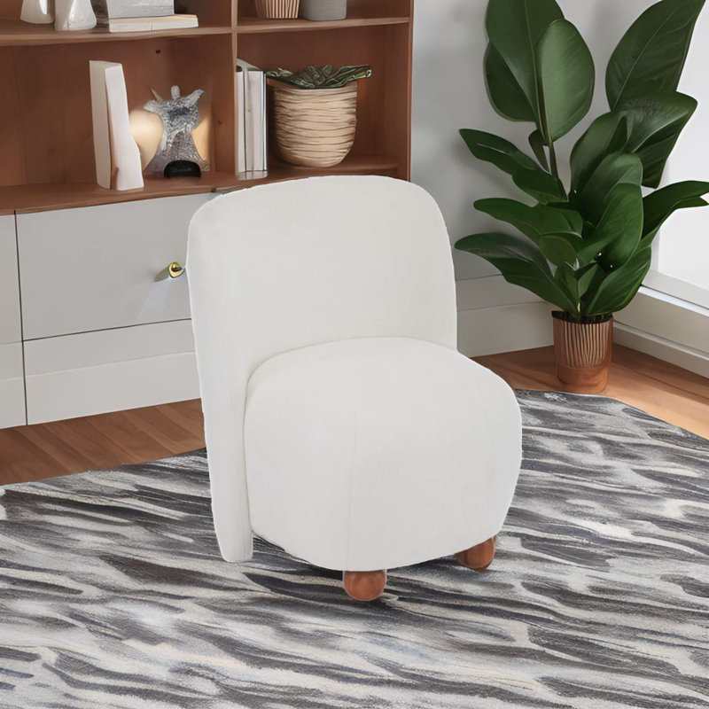 Fauteuil d'appoint à dossier bas, Polyester blanc