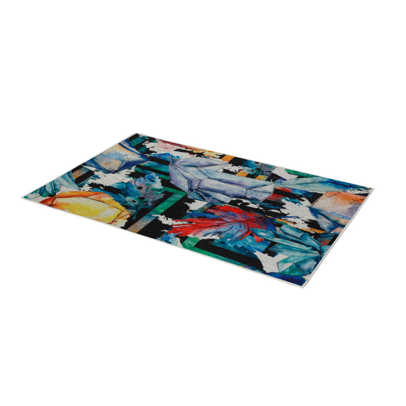 Premium Woven Carpet, 5.2 x 7.5 ft, 100% Polyester, Antibacterial, Non-Slip Underside, 0.3 in Pile Height | Machine Washable, 3D Digital Print | Perfect for Living Room, Bedroom & Office Décor