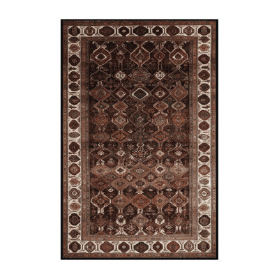 Tapis persan noir lavable à la machine