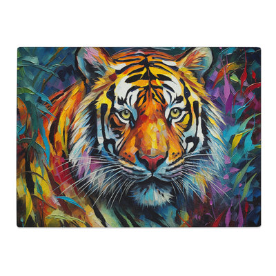 Tiger Abstract  Glass Chopping Board