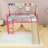 Twin Metal Loft Bed With Curtain, Slide And Ladder-1849869615