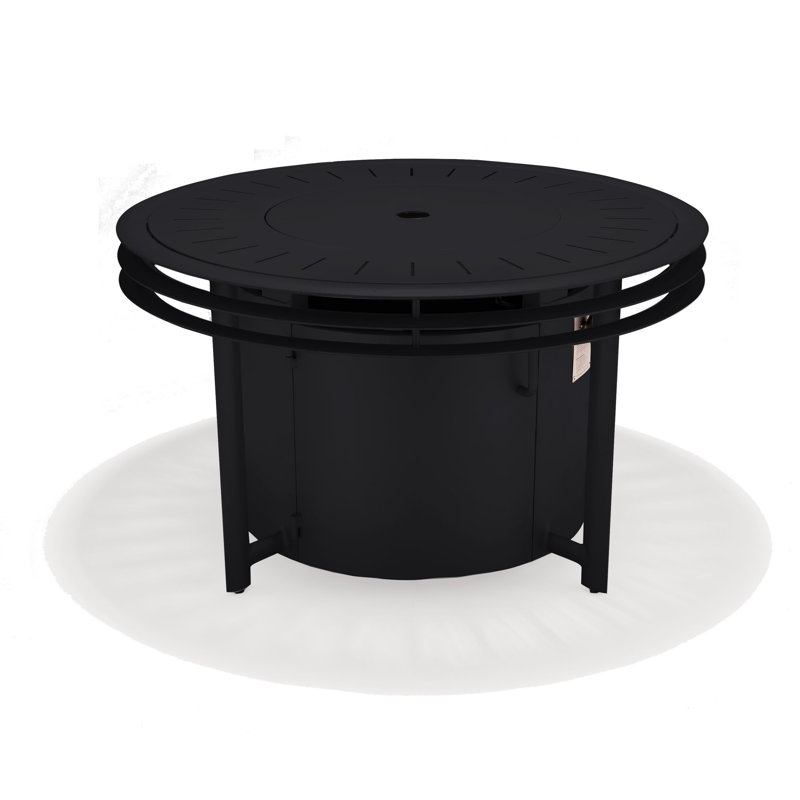 Table de foyer d'extérieur au propane en aluminium H 26,25 po x l 44 po Southern Cay Tables, Nuit noire