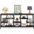 709 Inch Industrial Sofa Console Table With 4 Tier Wood Storage Shelves For Hallway, Living Room, Foyer