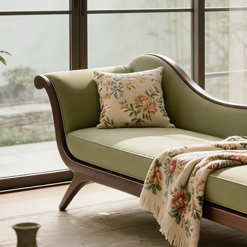 Chaise longue simple en bois massif