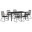 7 Piece Garden Dining Set Black PVC