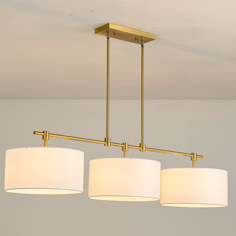 3 - Light Dimmable Dome Kitchen Island Pendant Light, Gold