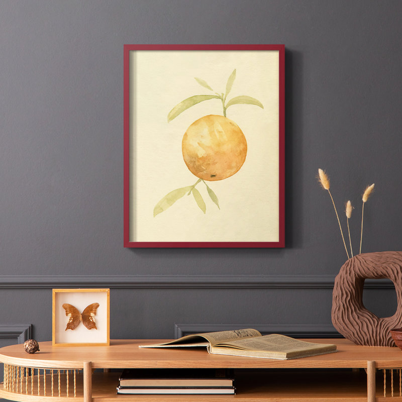 «Dappled Oranges III», reproduction encadrée - bois massif, Rouge, H 10 po x l 8 po