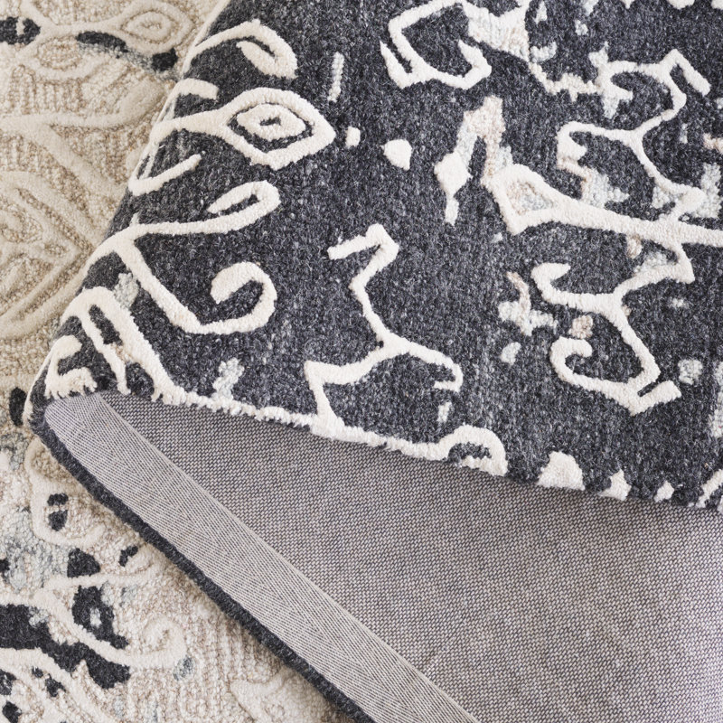Ebony Hand Tufted Wool Pile Rug, Rectangle 4' x 6'