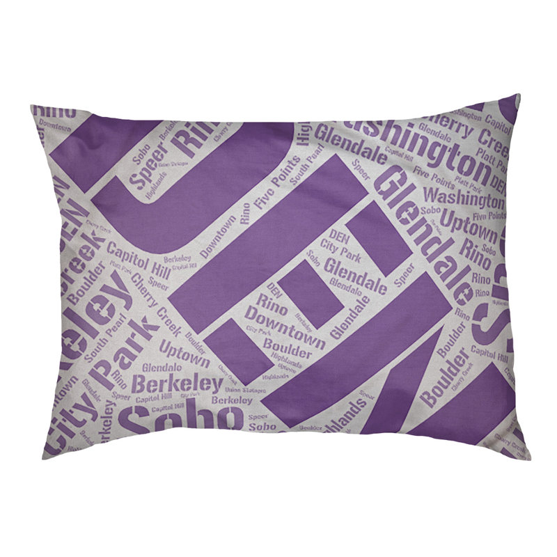 Coussin de chien « districts », Grand (l 40 po x P 30 po x H 14 po), Denver, Mauve