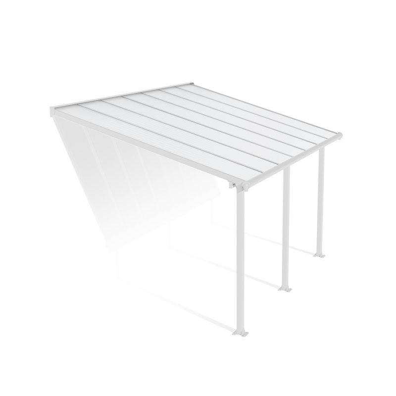 Auvent de patio en polycarbonate, 10 pi x 14 pi, Blanc