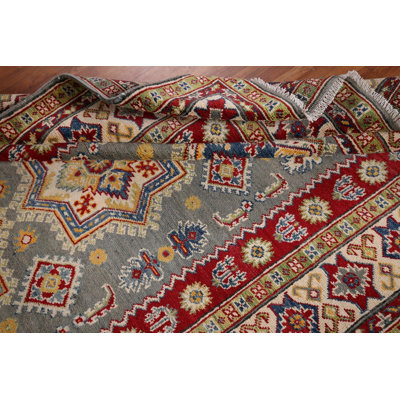 Gray Kazak Oriental Rug 5x7