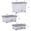 Wham 3 Piece Wheeled Box Set - Clear/Cool Grey