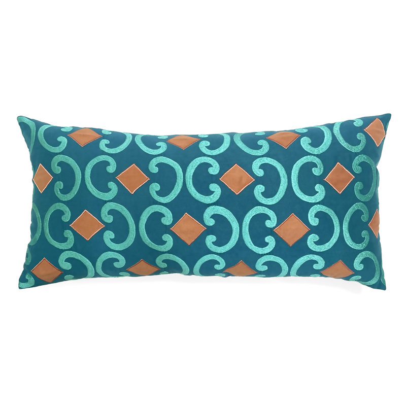 Embroidered Microsuede Throw Pillow