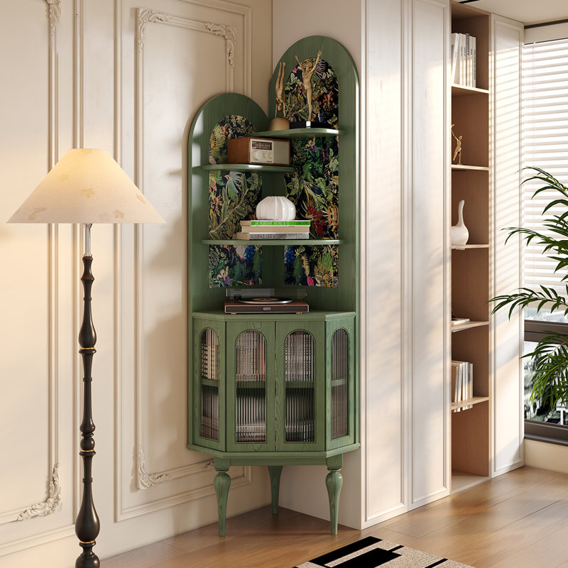 Green Solid Wood Corner cabinet