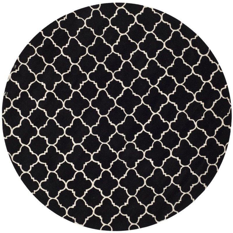 Carolene Hand Tufted Wool Geometric Rug, Round 7'