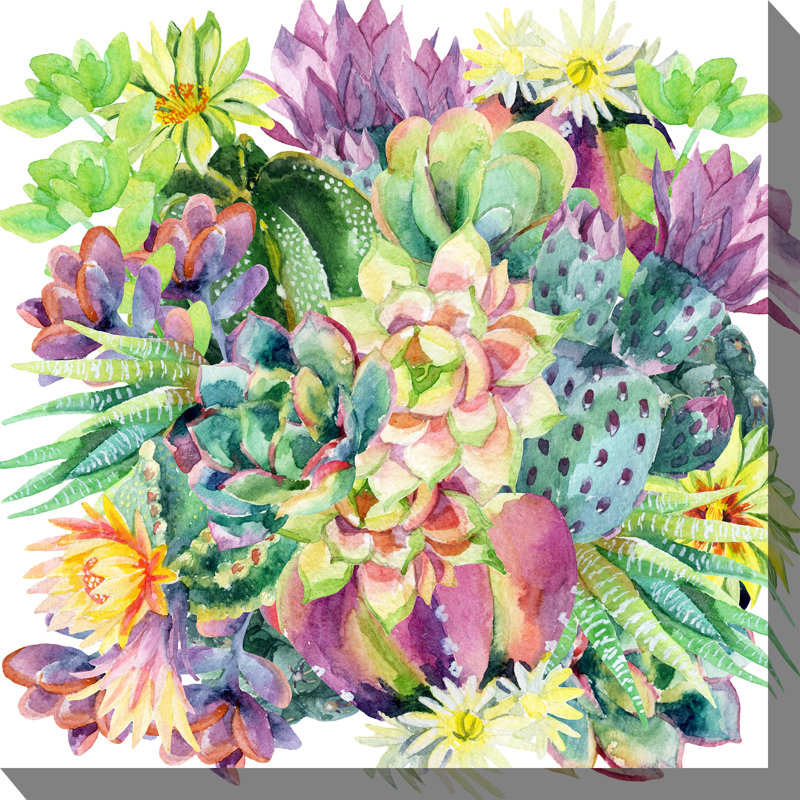 Art mural sur toile Succulent Blooms