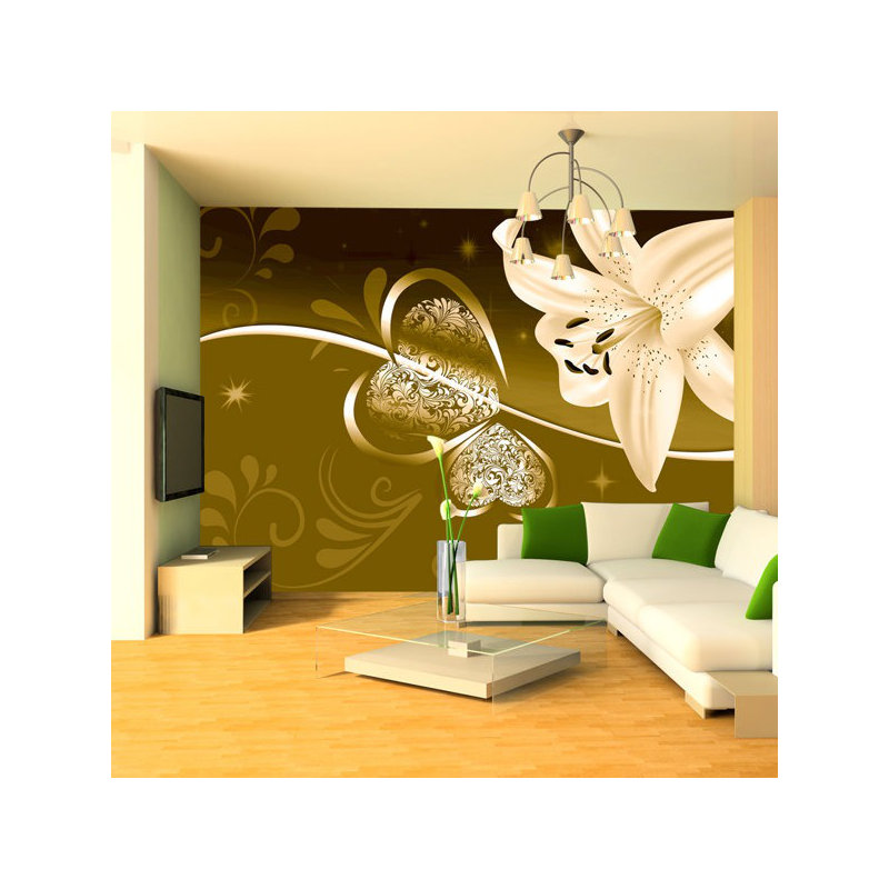 Lily in Shades 2.45m x 350cm Wallpaper, Green