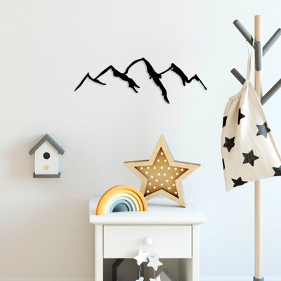 Elegant Black Decorative Metal Wall Accessory, 25.9 x 9.1 inches | 100% Metal, Thickness: 0.06 inches | Easy Wall-Mount Design, Perfect for Modern Home Decor, Stylish and Durable Accent Piece