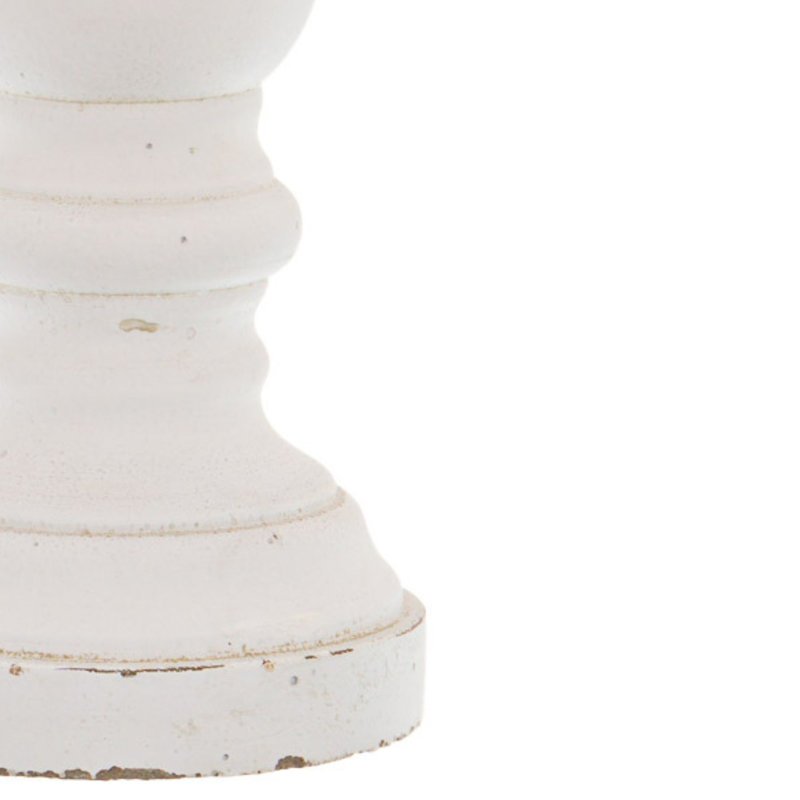 Concrete / Cement Tabletop Candlestick, 38cm H x 14cm W x 14cm D, White