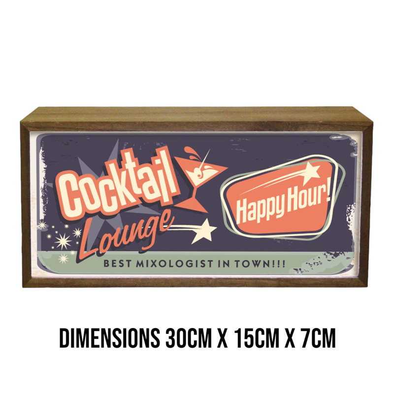 Roreti Cocktail Lounge Happy Hour 15" LED Sign